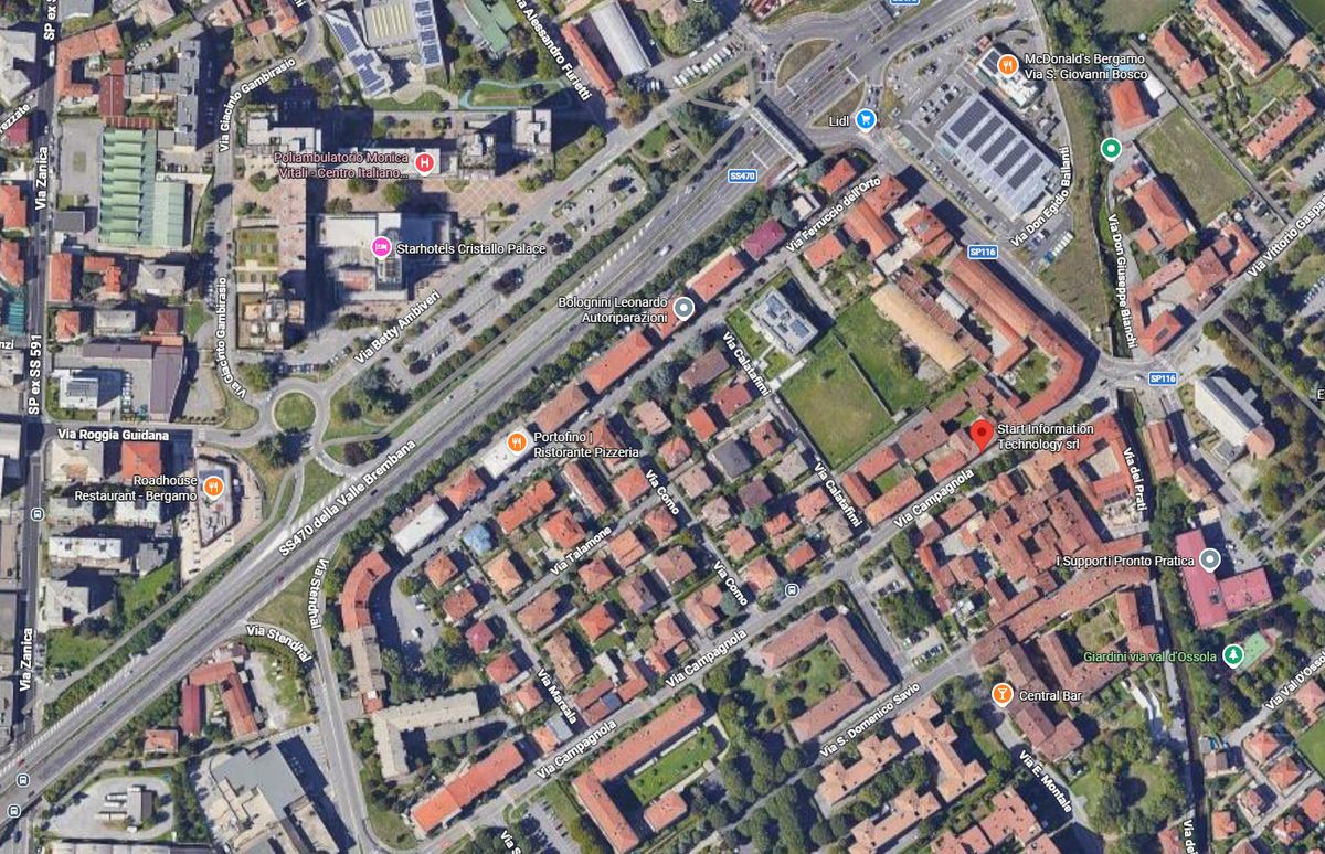 Mappa della sede di Via Campagnola 5, Bergamo